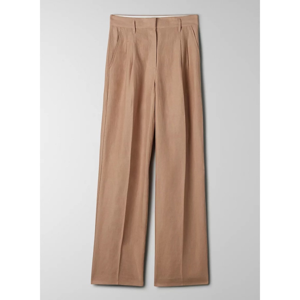Aritzia wilfred the effortless linen pant tan